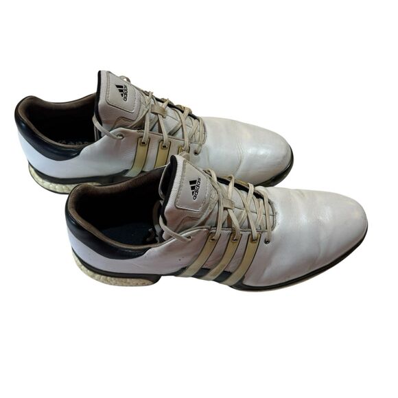 Adidas Tour360 Boost Golf Shoes Men’s Size 15 (Rare) White Leather - Spikes - Picture 2 of 12